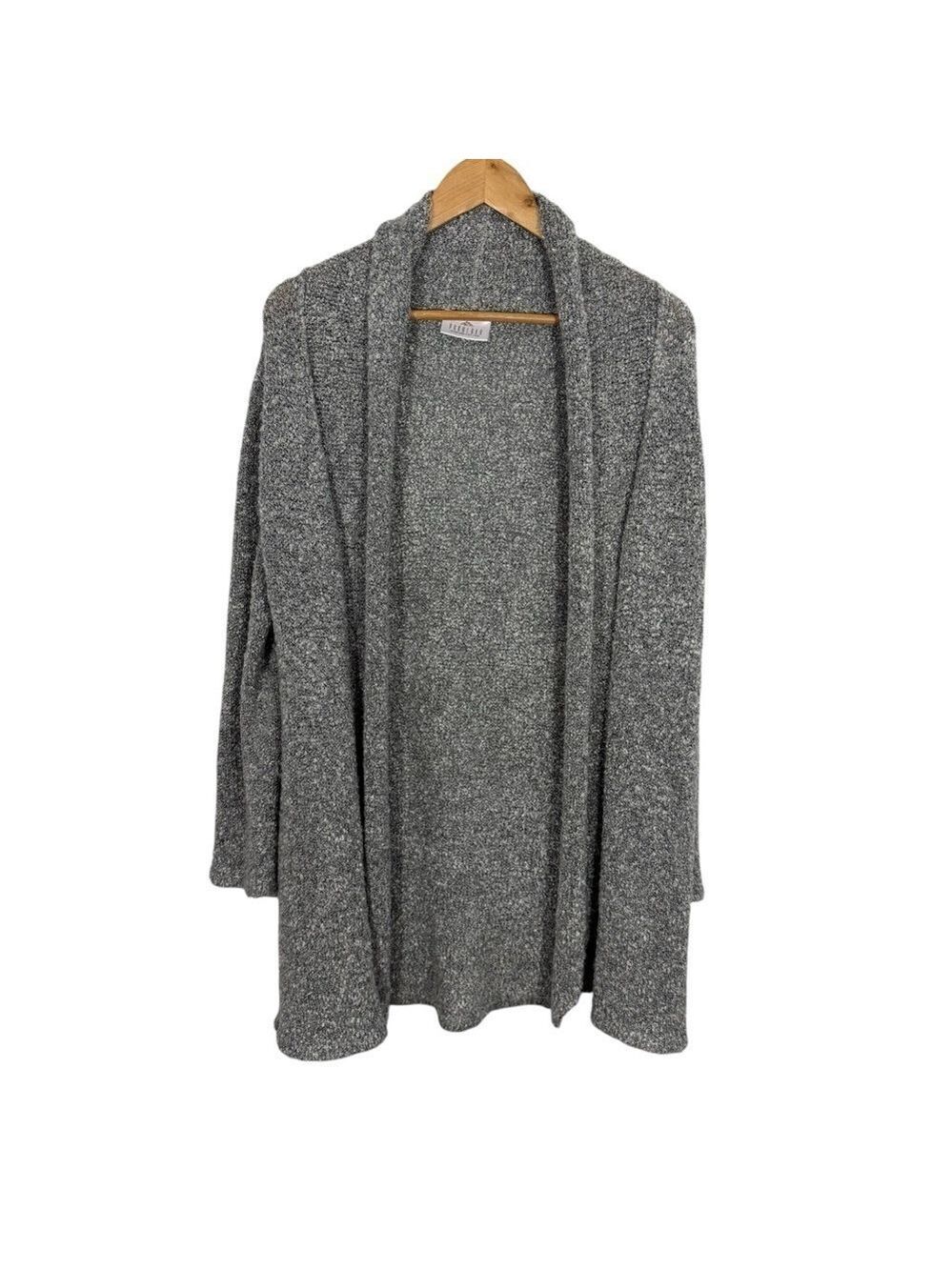 Pokoloko Fuzzy Open Cardigan Womens M Grey Sweater Cozy Comfy Artisan EUC